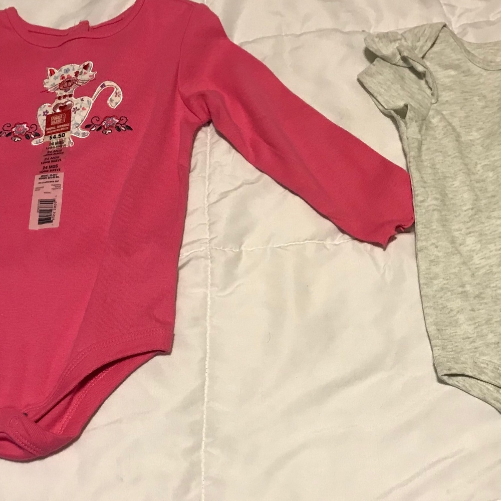 24M RASBERRY SORBET AND 18M CAT AND JACK BODYSUITS